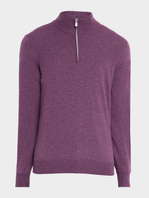 Brunello Cucinelli Men's Cashmere Quarter-Zip Sweater