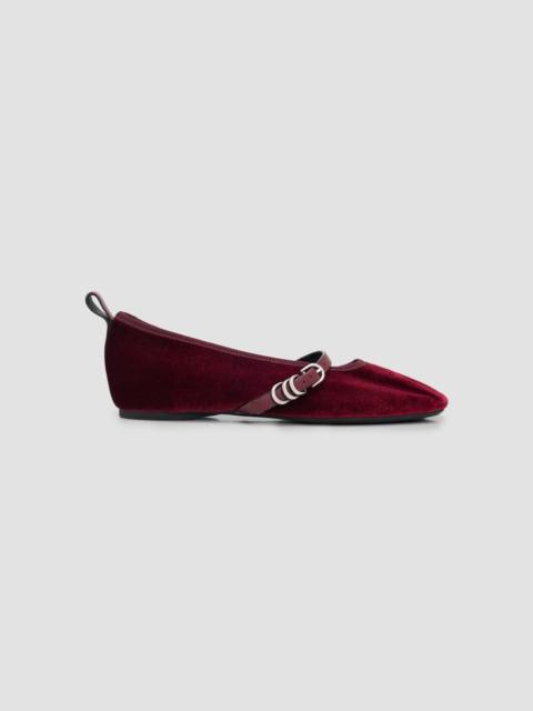 rag & bone Women's Spire Velvet Mary Janes - Merlot Velvet