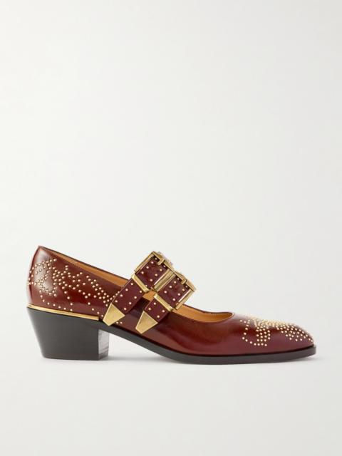 Chloé Susanna Studded Leather Mary Jane Pumps