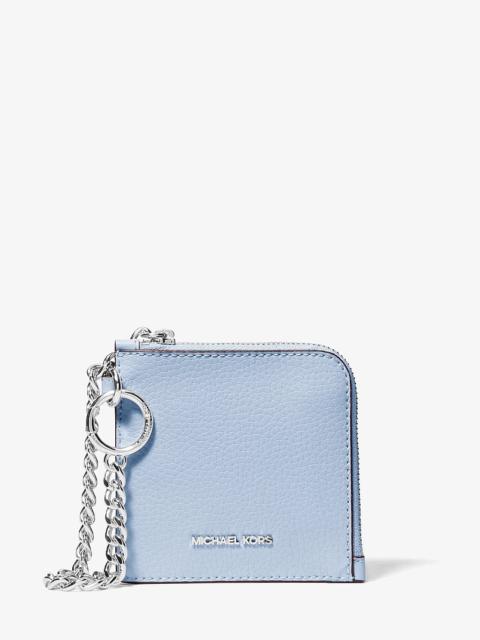 MICHAEL KORS Jet Set Travel Medium Pebbled Leather Chain Wallet