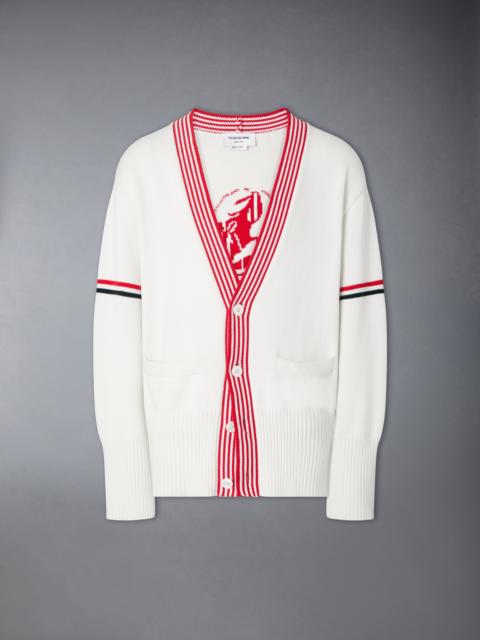 Thom Browne RWB ARMBAND LOBSTER JERSEY CARDIGAN