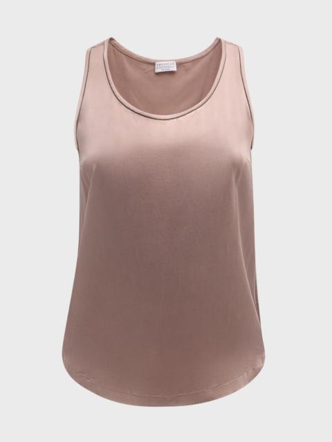 Monili Scoop-Neck Silk Tank Top