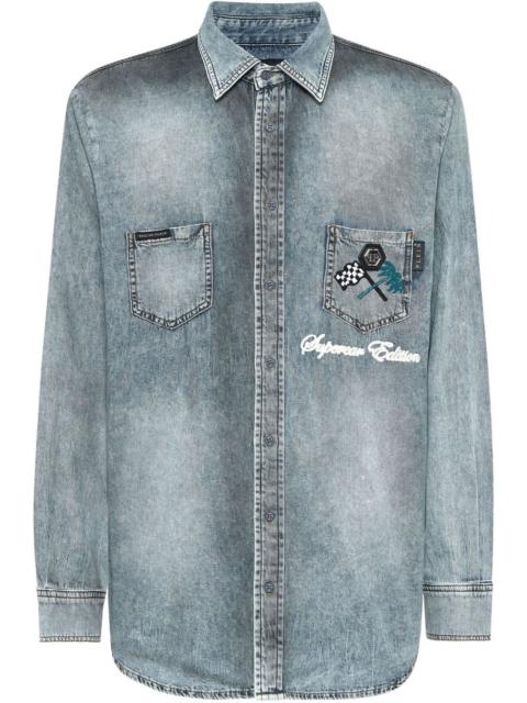 PHILIPP PLEIN Cars Racing denim shirt
