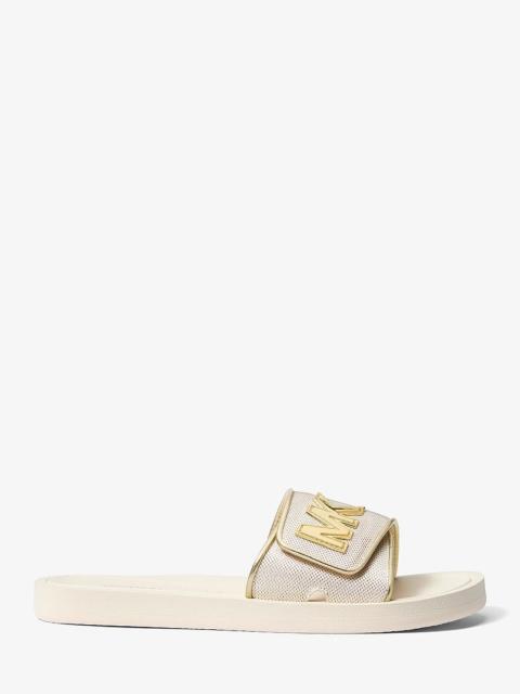 MICHAEL KORS Palmer Metallic Mesh Slide Sandal
