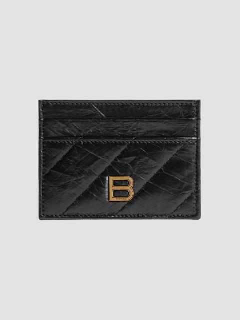 BALENCIAGA Women's Crush Card Holder Quilted - Black
