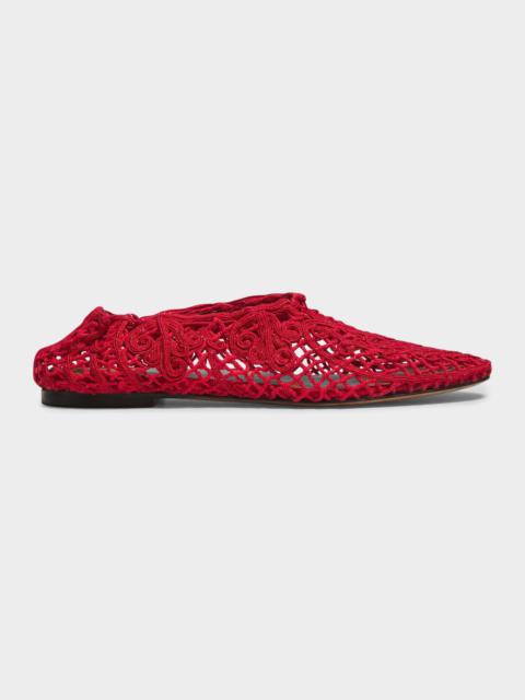 STAUD Simone 35MM Crochet Leather Sandals