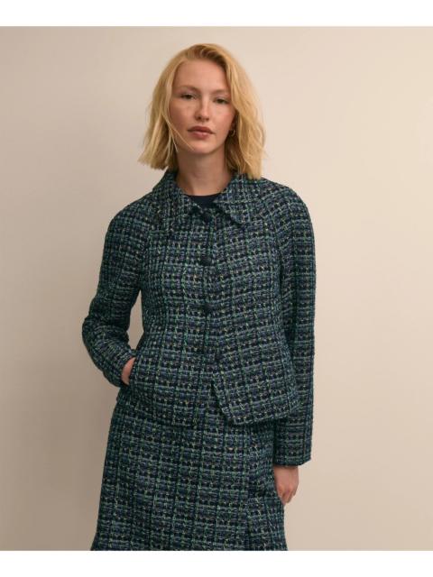 Brooks Brothers Boucle Plaid Cropped Jacket
