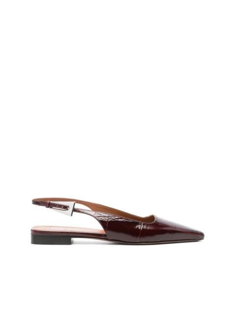PARIS TEXAS embossed-crocodile ballet flats