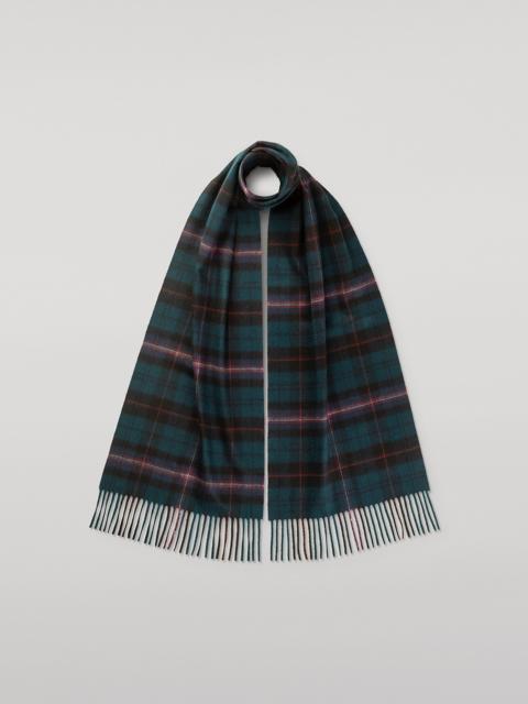 Johnstons of Elgin Culzean Plaid Bottle Green Cashmere Scarf