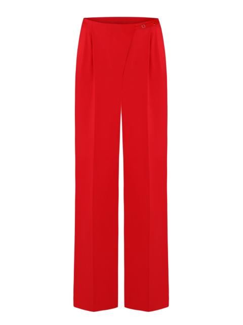 ANNA OCTOBER Noemie Satin Straight-Leg Pants red