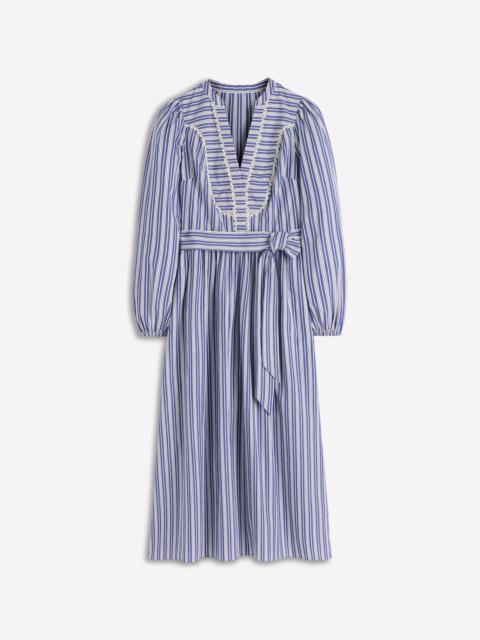 BODEN Cary Cotton Midi Dress-Bright Blue Varigated Stripe