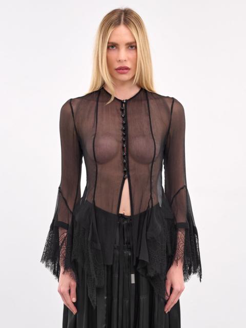 Ann Demeulemeester Sheer Lace Cuff Blouse