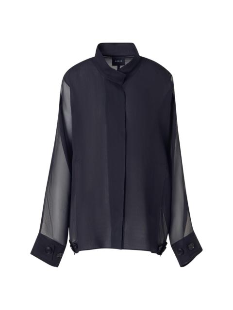 AKRIS Women's Silk Organza Oversized Shirt - Black
