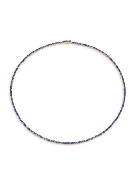 ANITA KO Women's Hepburn 18K Yellow Gold & Blue Sapphire Tennis Necklace - Yellow Gold