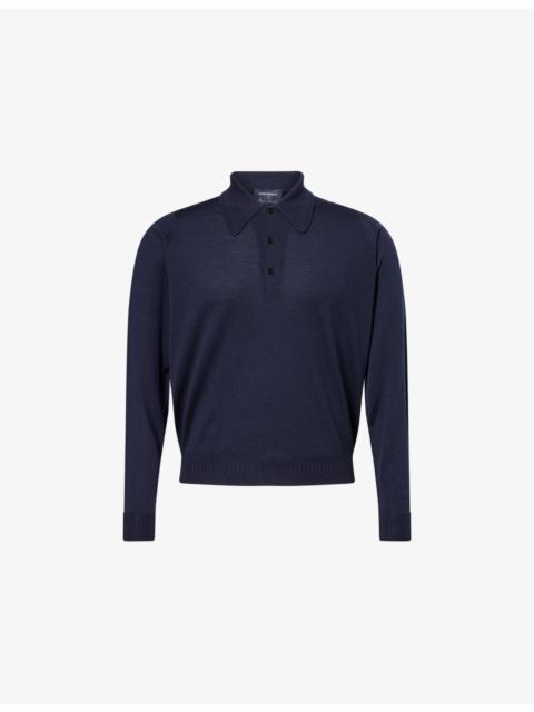 JOHN SMEDLEY John Smedley X Bill Nighy Long-Sleeve Merino Wool Polo Shirt