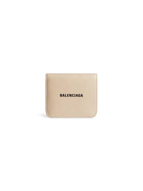 Women's Cash Flap Coin And Card Holder  in Beige/black