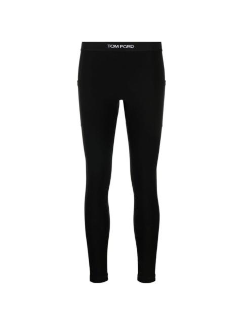 logo-waistband cropped leggings