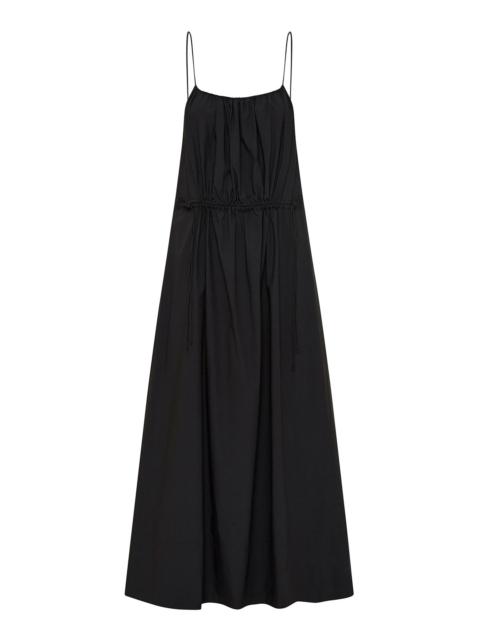 Relaxed Drawstring Cotton Dress black