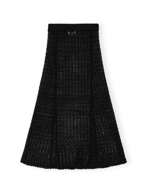 BLACK POINTELLE LONG SKIRT