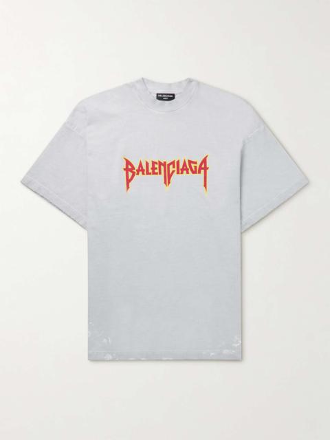 BALENCIAGA Oversized Logo-Print Cotton-Jersey T-Shirt