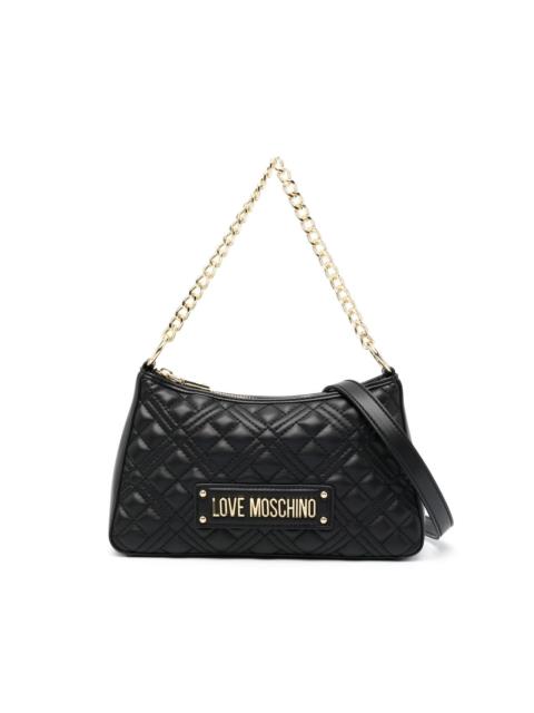 Moschino logo-plaque quilted tote bag