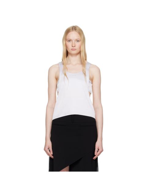 White Infinity Satin Tank Top
