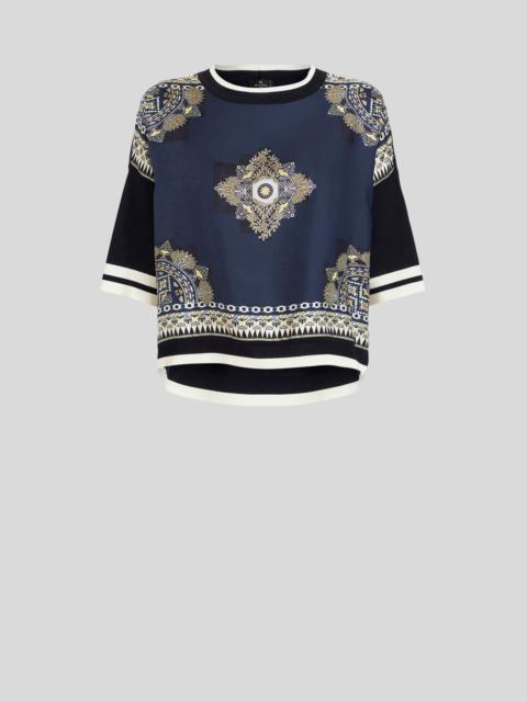 Etro SHORT-SLEEVED JUMPER WITH SILK INSERT