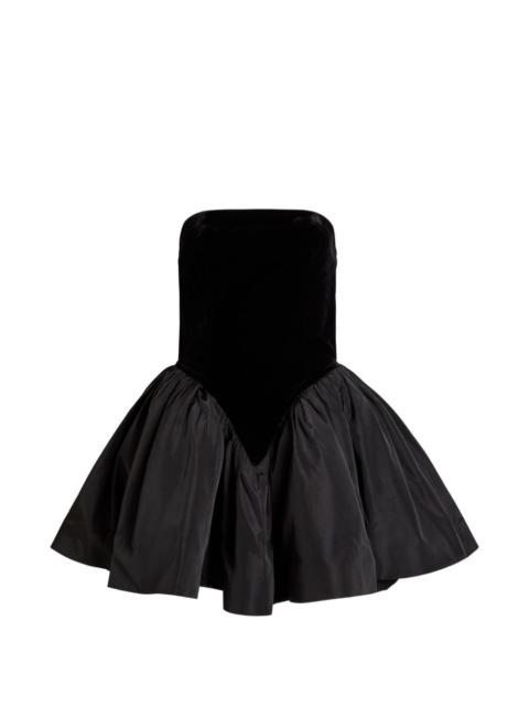 RONNY KOBO Atlas velvet strapless dress