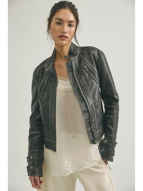 FREE PEOPLE We The Free Jesse Vegan Leather Moto Jacket