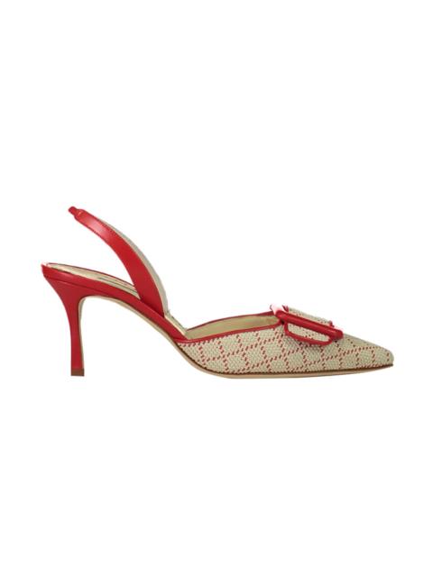 Manolo Blahnik Maysli Slingback 70 - Red Ivory