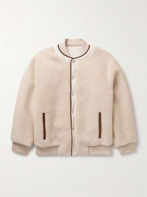 Arosa Reversible Suede-Trimmed Cashfur and Quilted Wind Shell Bomber Jacket
