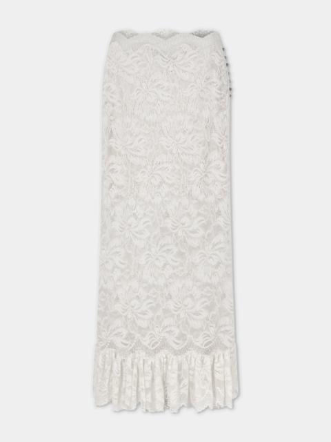 Paco Rabanne MAXI STRETCH LACE IVORY SKIRT