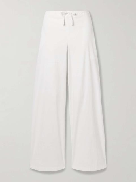 SKIMS Cotton-blend poplin wide-leg pants - Snow White