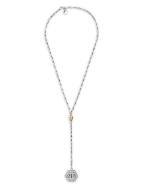 Hexagon Stainless Steel Drop Necklace, 20"