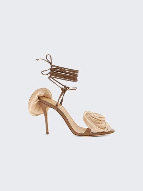 MAGDA BUTRYM Wrap Around Double Flower Sandals Nude
