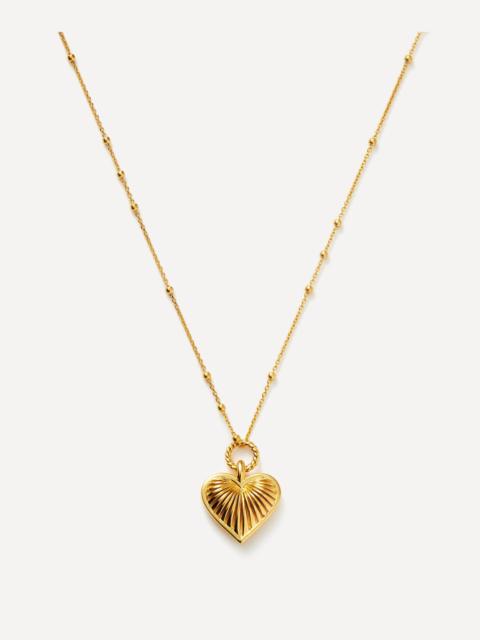 MISSOMA 18ct Gold-Plated Vermeil Silver Ridge Heart Pendant Necklace