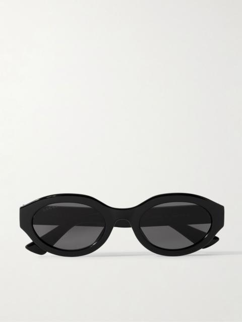 Oval-frame acetate sunglasses Black