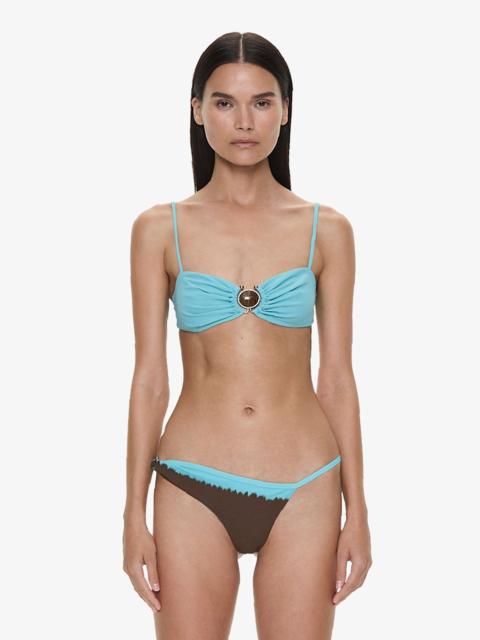 CHRISTOPHER ESBER Mineral Stone Ruched Bikini Top