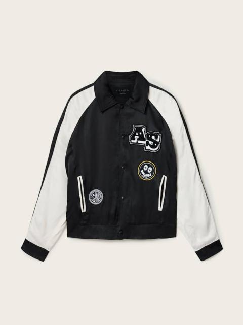 ALLSAINTS ORVILLE RELAXED FIT VARSITY PATCH JACKET