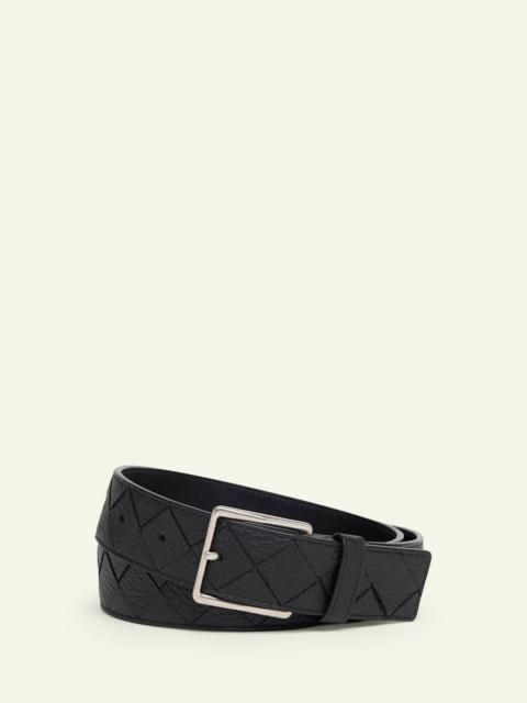 Bottega Veneta Men's Intrecciato Reversible Leather Belt