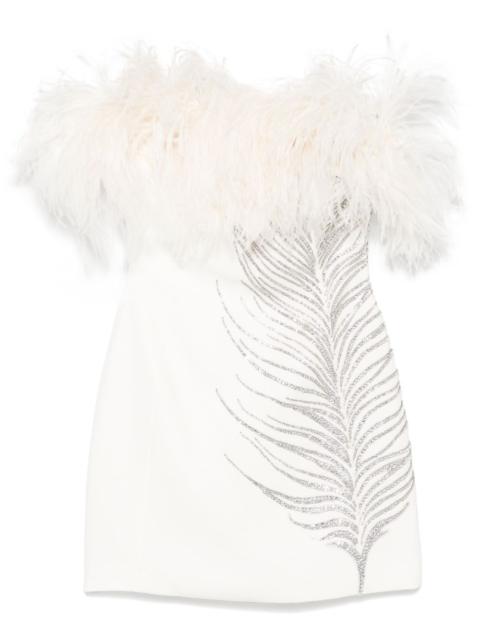 David Koma crystal feather-appliqué mini dress
