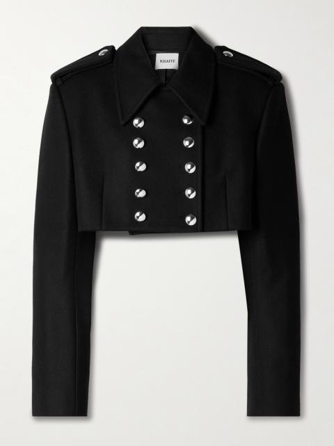 KHAITE Leara Double-breasted Cropped Wool-blend Felt Jacket