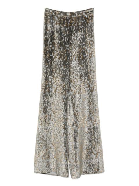 forte_forte animal-patterned wide-leg trousers
