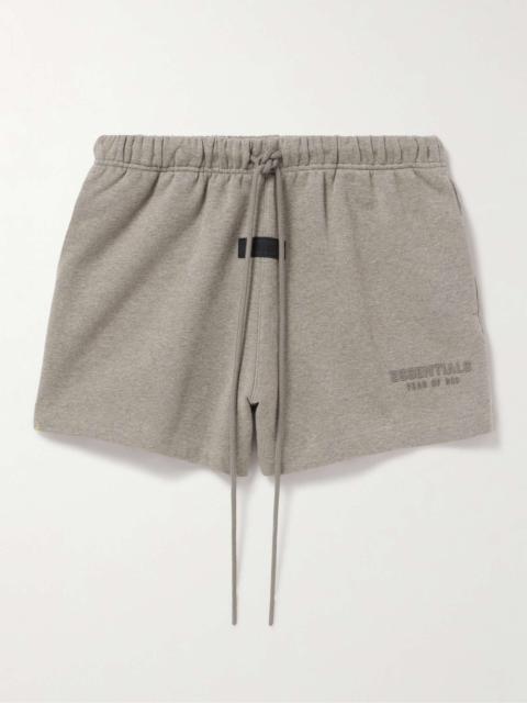 Wide-Leg Logo-Appliquéd Cotton-Blend Jersey Drawstring Shorts