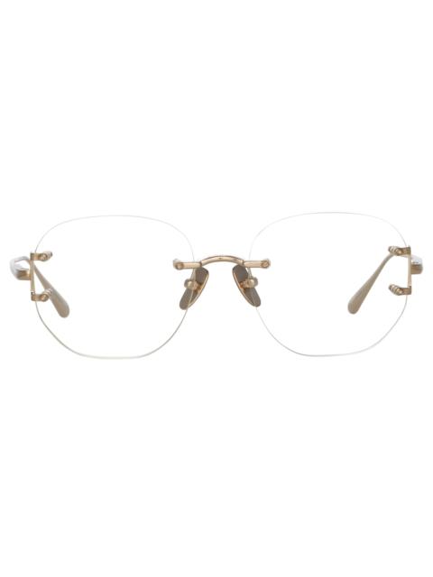 SANDOR ANGULAR OPTICAL FRAME IN LIGHT GOLD