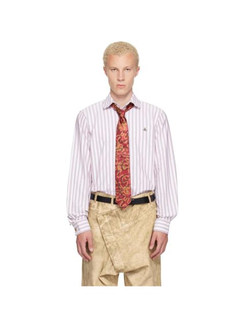 Vivienne Westwood White & Burgundy Two Button Krall Shirt