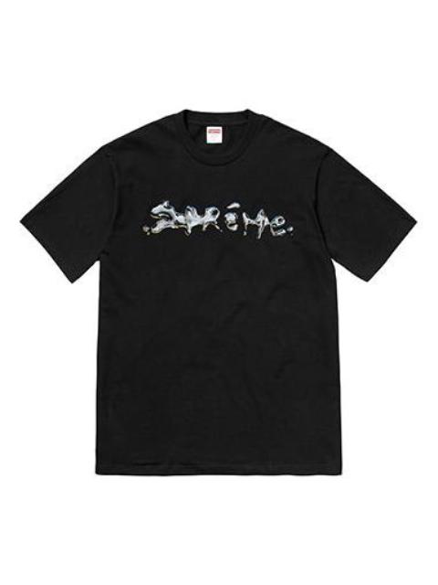 Supreme Supreme FW18 Liquid Tee Black Silver logo Short Sleeve Unisex SUP-FW18-010
