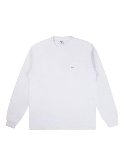 Noah NOAH Long Sleeve Pocket Tee White Round Neck Long Sleeves Unisex PT2FW19WHT