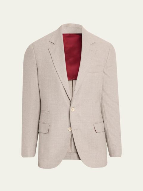 Brunello Cucinelli Men's Wool Flap Pocket Single-Breasted Suit Jacket