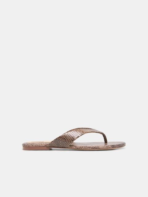 dolce vita LINNET SANDALS SNAKE TAN EMBOSSED LEATHER